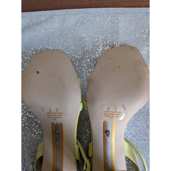 Sam Edelman LIME GREEN Women's US 8M/ EU38 Kia Kiwi Leather Block Heel Sandals - Picture 10 of 11